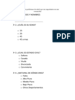 Encuesta Sobre Problemas de Salud Que Son Importantes en Una Comunidad