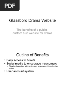 Glassboro Drama Website: The Benefits of A Public, Custom Built Website For Drama