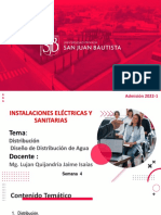 Instalaciones eléctricas y sanitarias: Diseño de distribución de agua