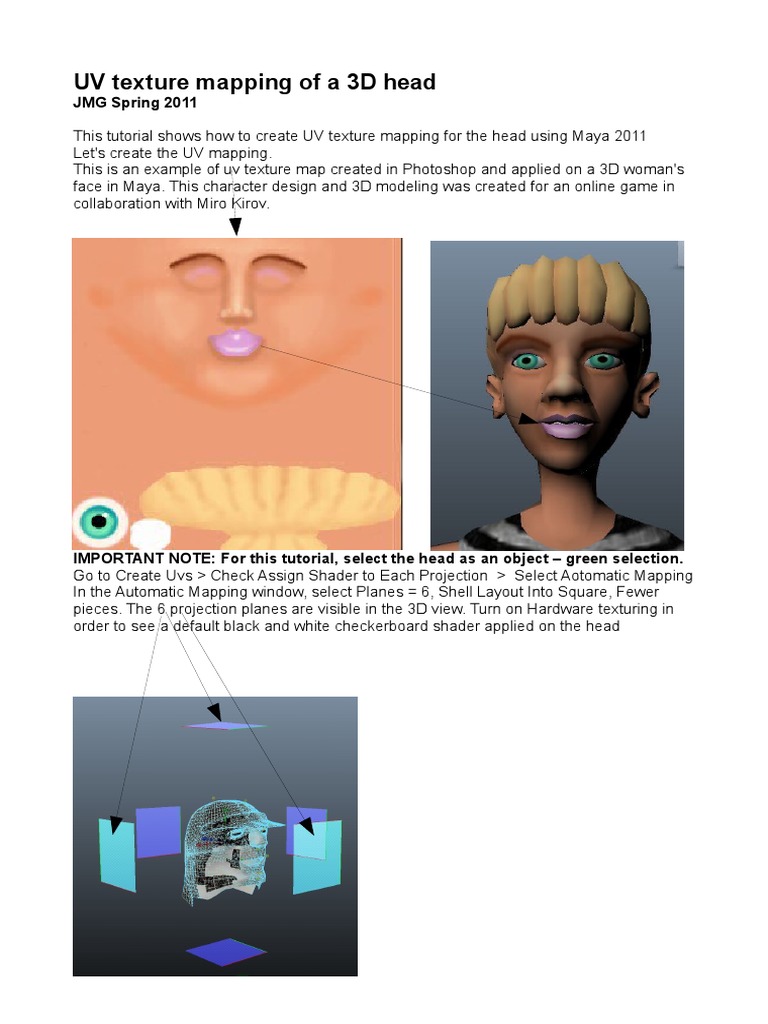 UV Texture Mapping of A 3D Head: JMG Spring 2011 | PDF | Texture ...