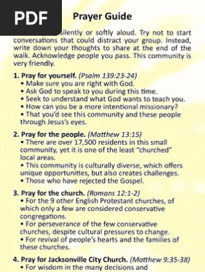 Prayer Walking Card