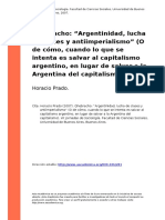 Horacio Prado (2007) - Qhebracho "Argentinidad, Lucha de Clases y Antiimperialismo" (O de Cómo, Cuando Lo Que Se Intenta Es Salvar A (... )