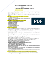 Design of Machine Elements I - Unit I & II Short Q & A Student