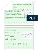 Notes Slope, Distance, Midpoint