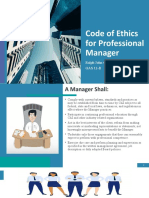 Code of Ethics and Safety in The Workplace For Professional Manager