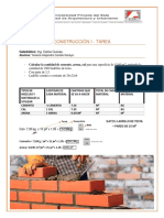 Construcción I Tarea Calculo Cem, Arena, Cal