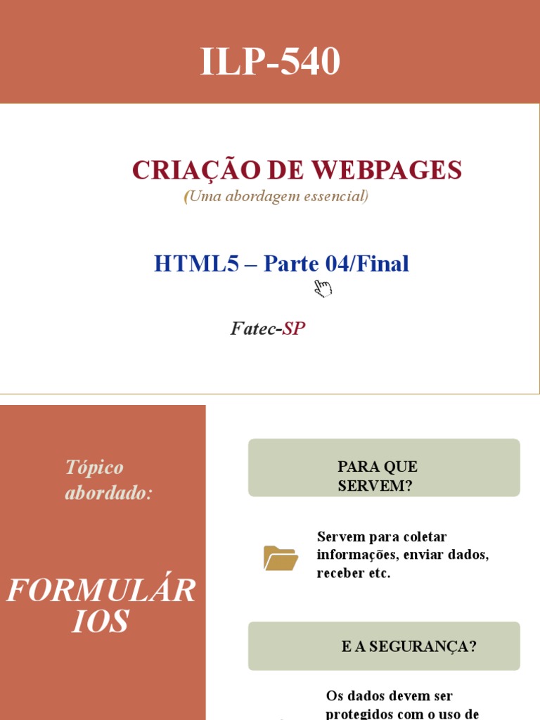 Formulários HTML5: Estrutura e Segurança | PDF | Script Java | Html