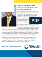 Kevin Joseph, MD: Senior Vice President of Quality Chief Medical Officer