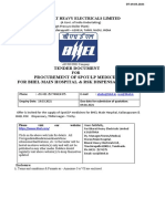 Tender Document Procurement of Spot/Lp Medicines For Bhel Main Hospital & RSK Dispensary Trichy