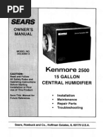 Download Kenmore 2500 Central Humidifier by jsedlock SN57118228 doc pdf