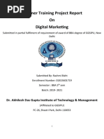 Summer Training Project Report On Digital Marketing: Dr. Akhilesh Das Gupta Institute of Technology & Management