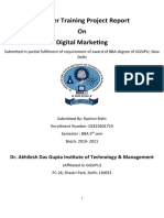 Summer Training Project Report On Digital Marketing: Dr. Akhilesh Das Gupta Institute of Technology & Management