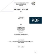 Lotion: Product Report