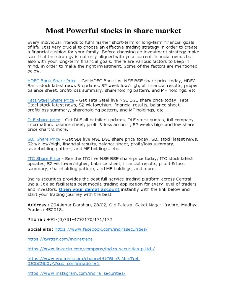 Most Powerful Stocks in Share Market | PDF