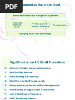 Tasks Performed at The Store Level: Store Administration and Management of Premises