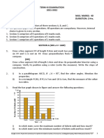 Term-Iii Examination 2021-2022 DATE: 07.03.2022 Class: Vi Max. Marks: 40 Subject: Mathematics Duration: 2 Hrs. General Instructions