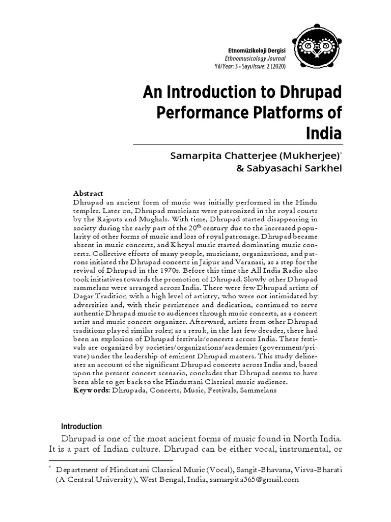 An Introduction To Dhrupad Performance Platforms of India (#817841 ...