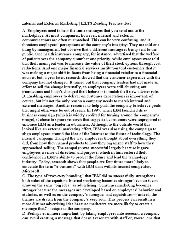 Internal vs. External Marketing SEO | PDF | Marketing | Advertising