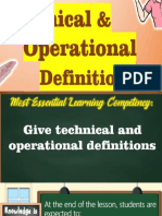 Technical and Operational Definition