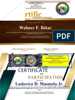 Recognition certificates from Polo Integrated School