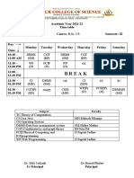 SY - BSC CS Lecture Time Table Sem III 2021-22