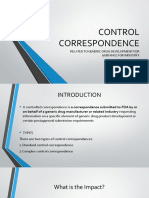 Control Correspondence: Related To Generic Drug Development For Guidance For Industry
