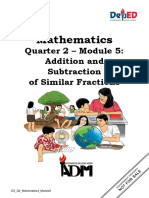 Mathematics: Quarter 2 - Module 5: Addition and Subtraction of Similar Fractions