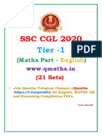 (Maths English) SSC CGL 2020 Question Paper PDF (WWW - Qmaths.in)