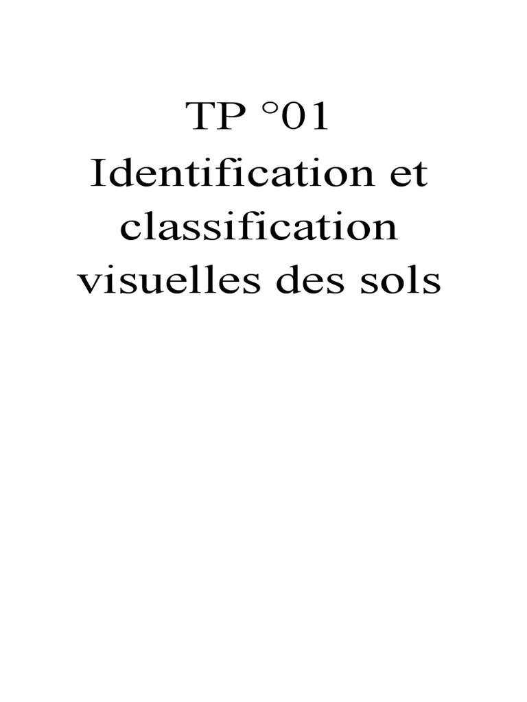 Identification et analyse des sols | PDF | Limon | La nature