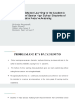 Impacts of Distance Learning To The Academic Performance of Senior High School Students of Santo Rosario Academy