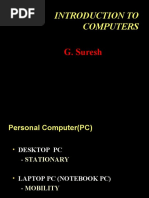 Introduction To Computers: G. Suresh