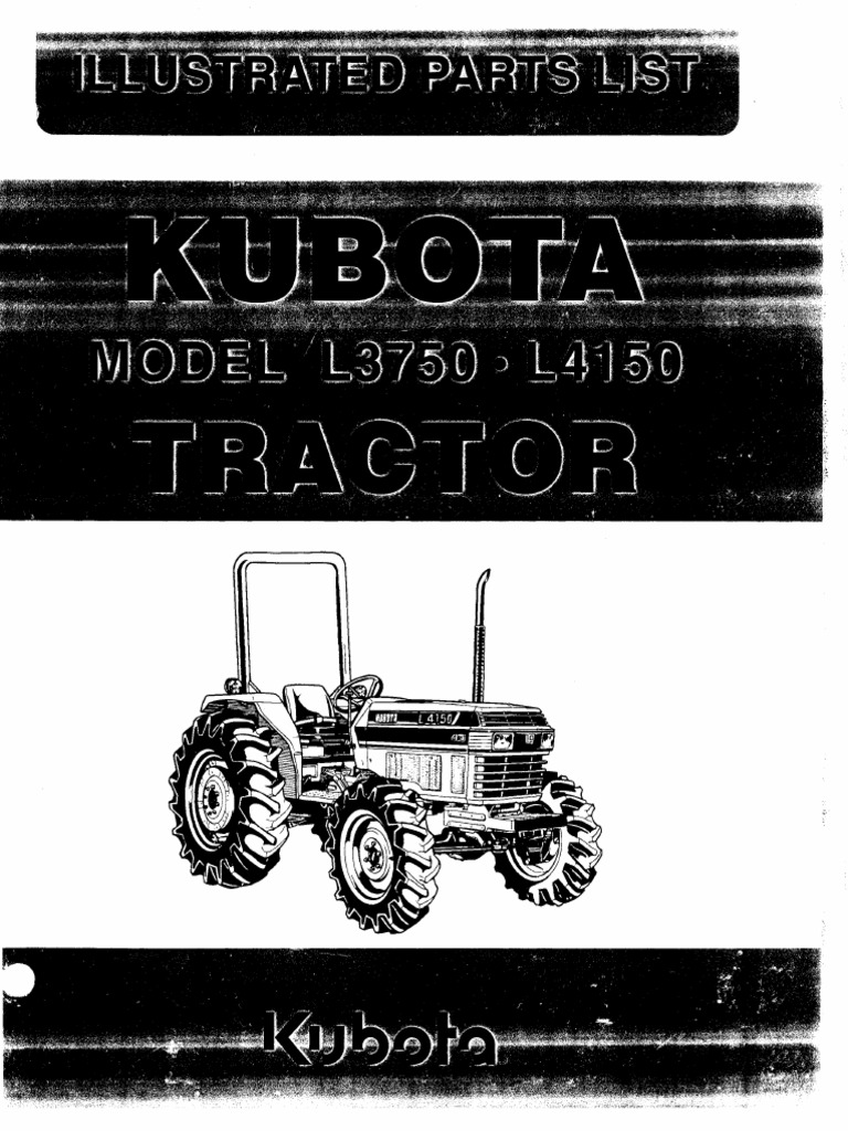Kubota L3750 L4150 Tractor Parts Catalog PDF Axle Steering