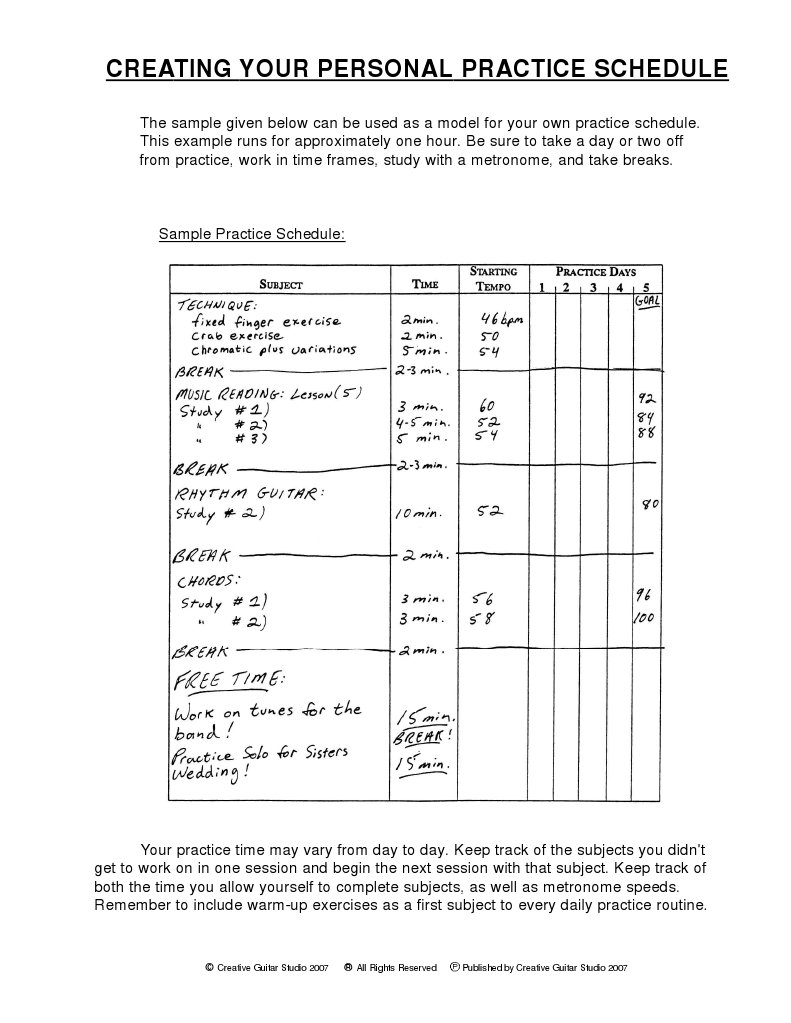 Practice Schedule | PDF