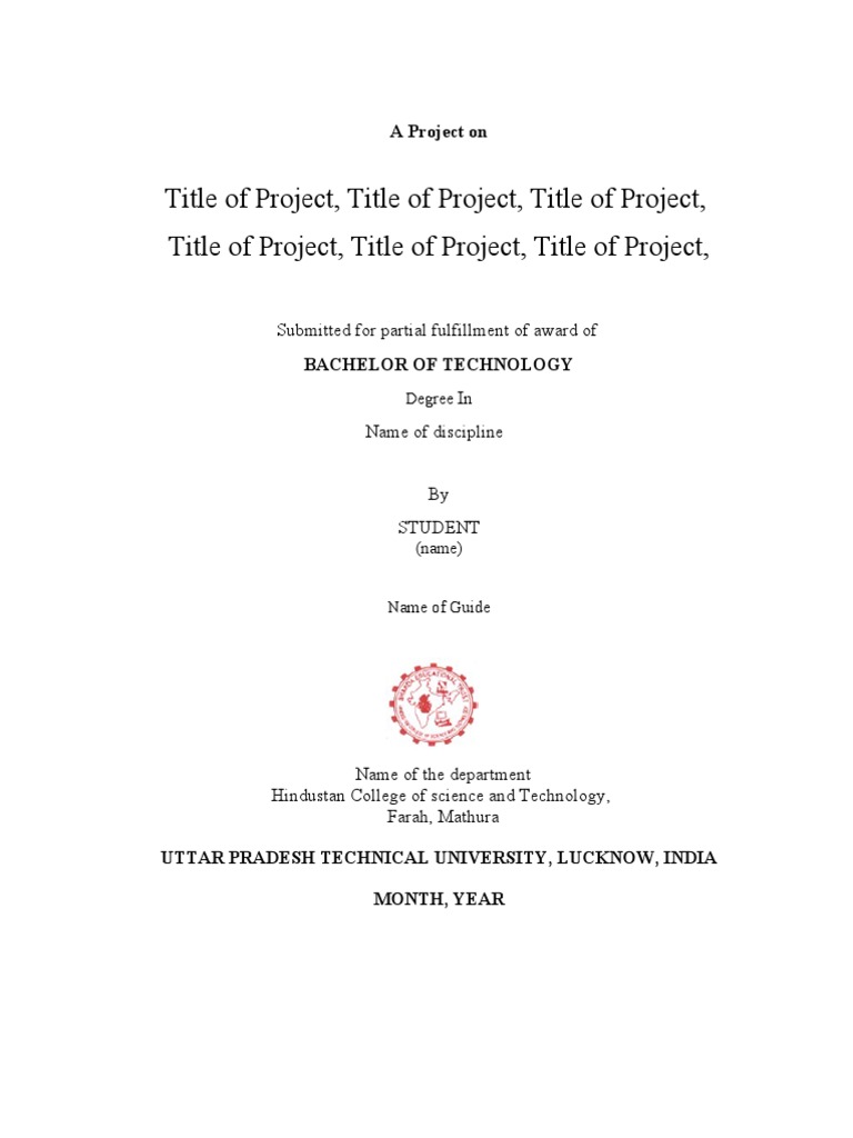 project report and thesis