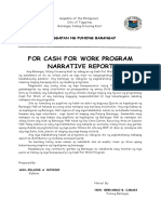 Cash For Work Narrative Report