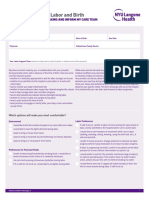 My Preferences For Labor and Birth: A Plan To Guide Decision Making and Inform My Care Team