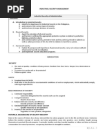 Industrial Security Management Table of Specifications: Industrial Security of Administration Outcomes: A. Introduction To Industrial Security