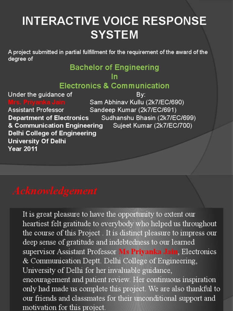 IVR System for Engineering Students | PDF | Interactive Voice Response ...