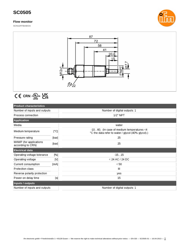 Flow Monitor: Product Characteristics | PDF | Direct Current | Power Supply