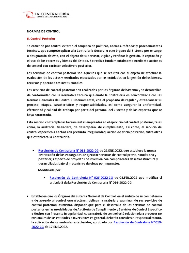 6 Control Posterior | PDF | Auditoría | Liderazgo