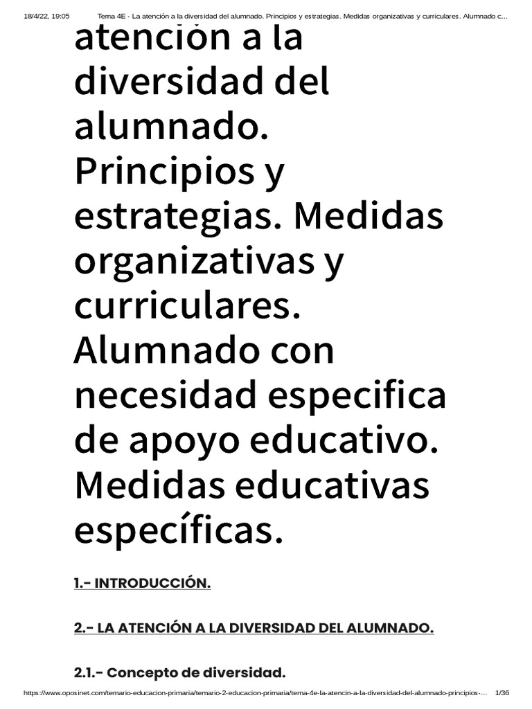 Atención a la Diversidad Educativa | PDF | Plan de estudios | Aprendizaje