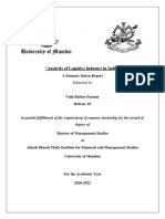 Analysis of Logistics Industry in India