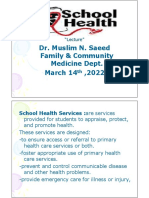 Dr. Muslim N. Saeed Family & Community Medicine Dept. March 14, 2022