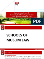 Subject: Family Law-II University Institute of Legal Studies UNIT Schools of Muslim Law