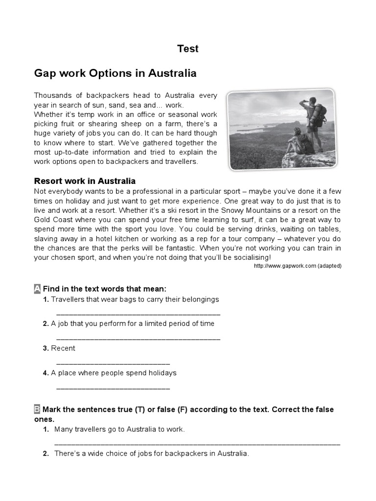 Test Gap Year Pdf Language Arts Discipline