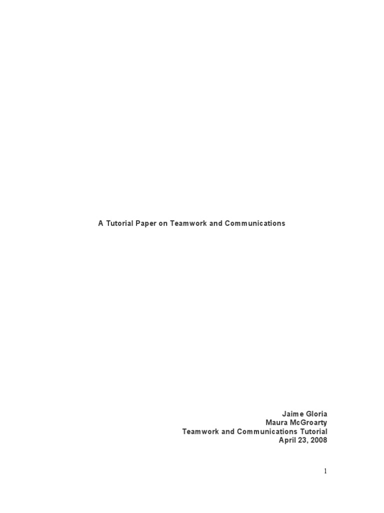 Teamwork and Communication | PDF | Team Building | Communication