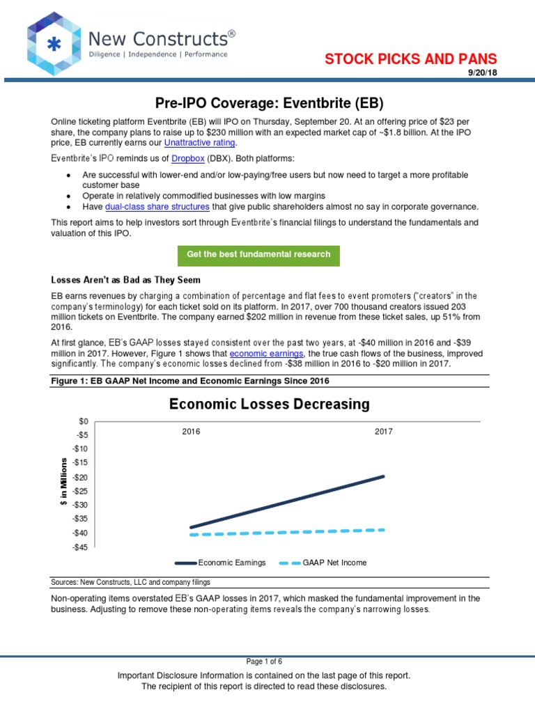 Pre-IPO Coverage: Eventbrite (EB) : Stock Picks and Pans | PDF ...