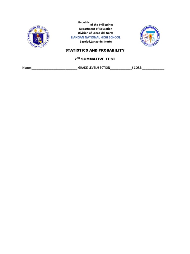 Statistics and Probability Test 2 | PDF