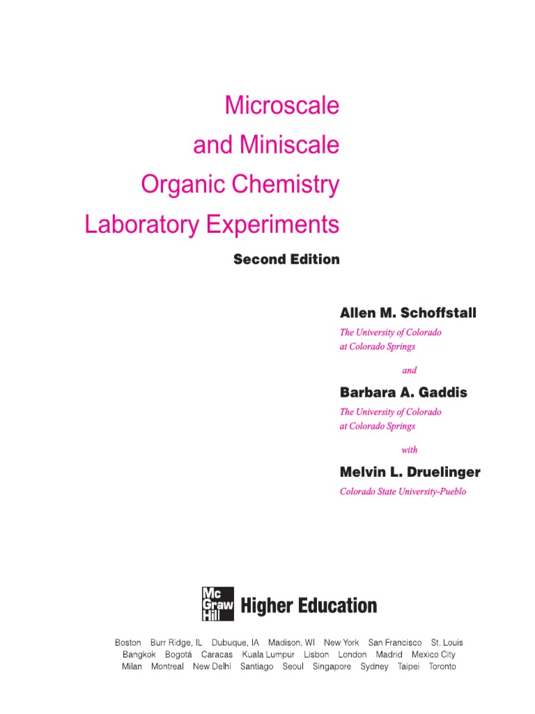 Microscale and Miniscale Organic Chemistry Laboratory Experiments PDF