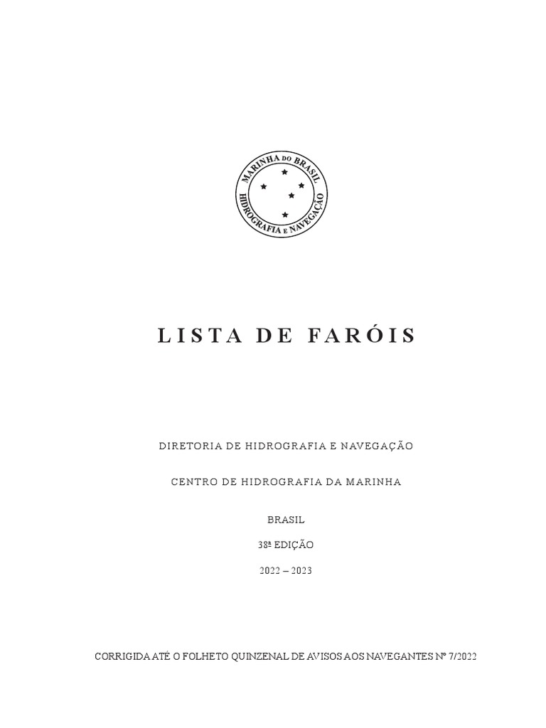 Lista de Farois Completa | PDF | Farol | Meteorologia